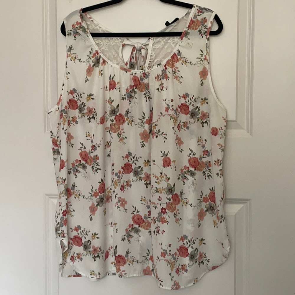 Sweet Rain Floral and Lace Blouse 3X